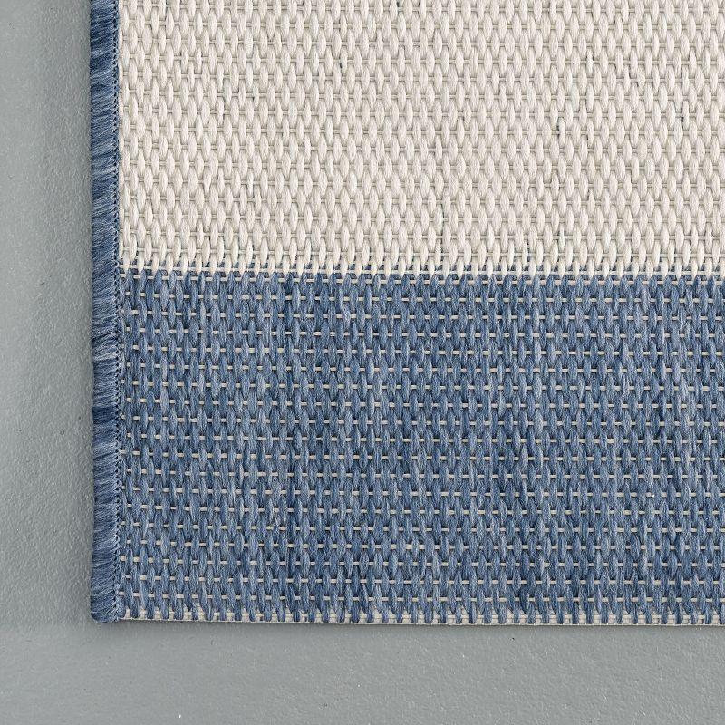 Nuloom Robin Striped 10x13 Indoor/Outdoor Area Rug for Living Room Patio Deck Front Porch Kitchen, Blue/Ivory