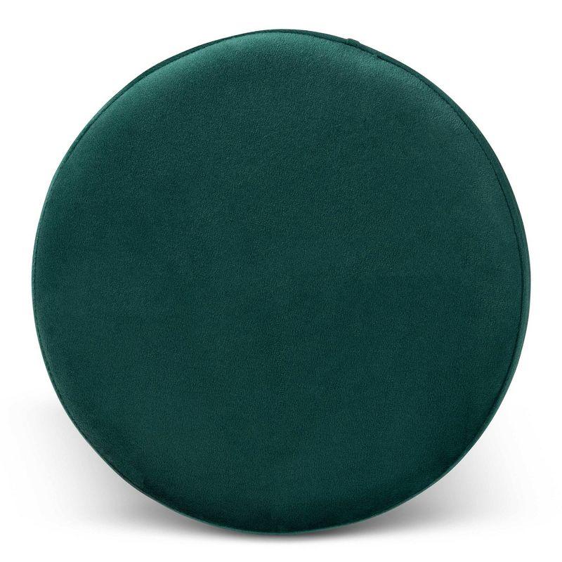 Chaela Velvet Metal Ottoman Green/Gold - Baxton Studio: Luxurious Footstool, Modern Bench Design