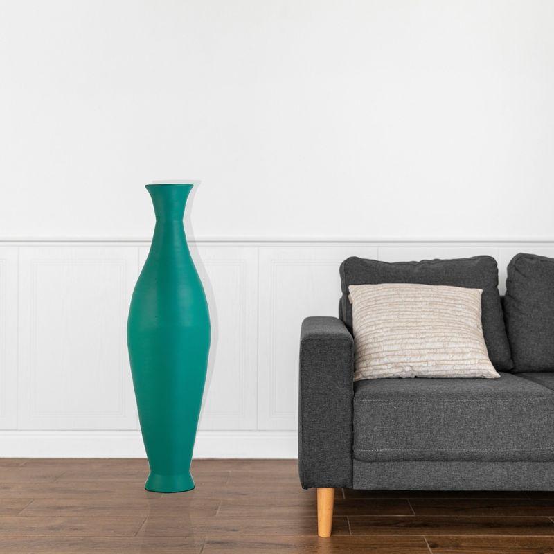 Modern Green Bamboo 43-inch Decorative Floor Vase