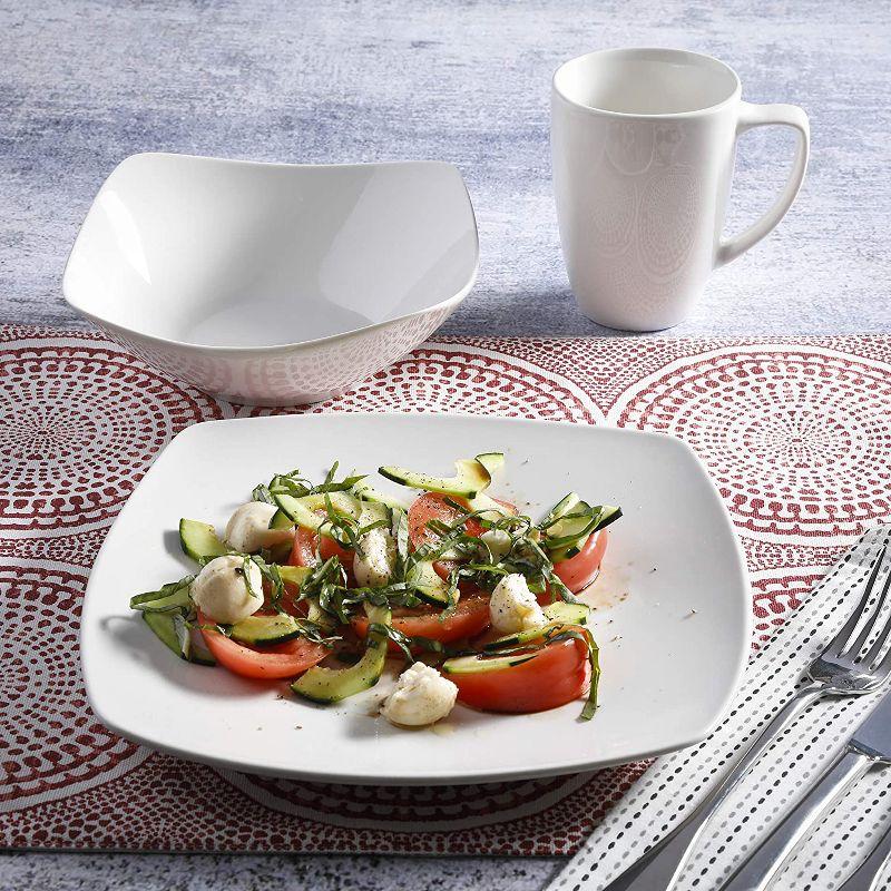 Zen Buffetware 12 Piece Dinnerware Set, White