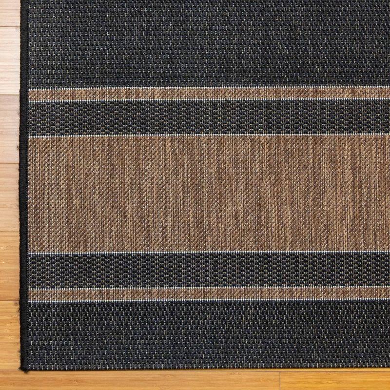 Havana Casual Stripe 8'x10' Brown Synthetic Indoor/Outdoor Rug