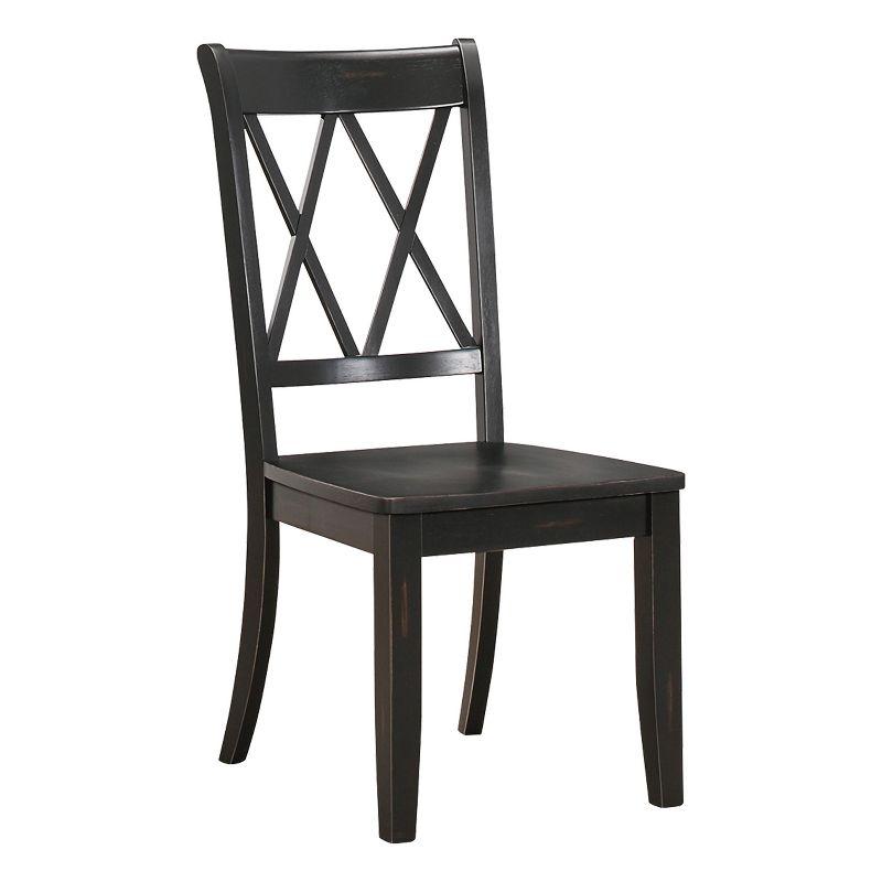 NicBex Set of 2 Transitional Style Dining Chair Kitchen Upholstered High Backrest Side Chair for Dining Room,Black