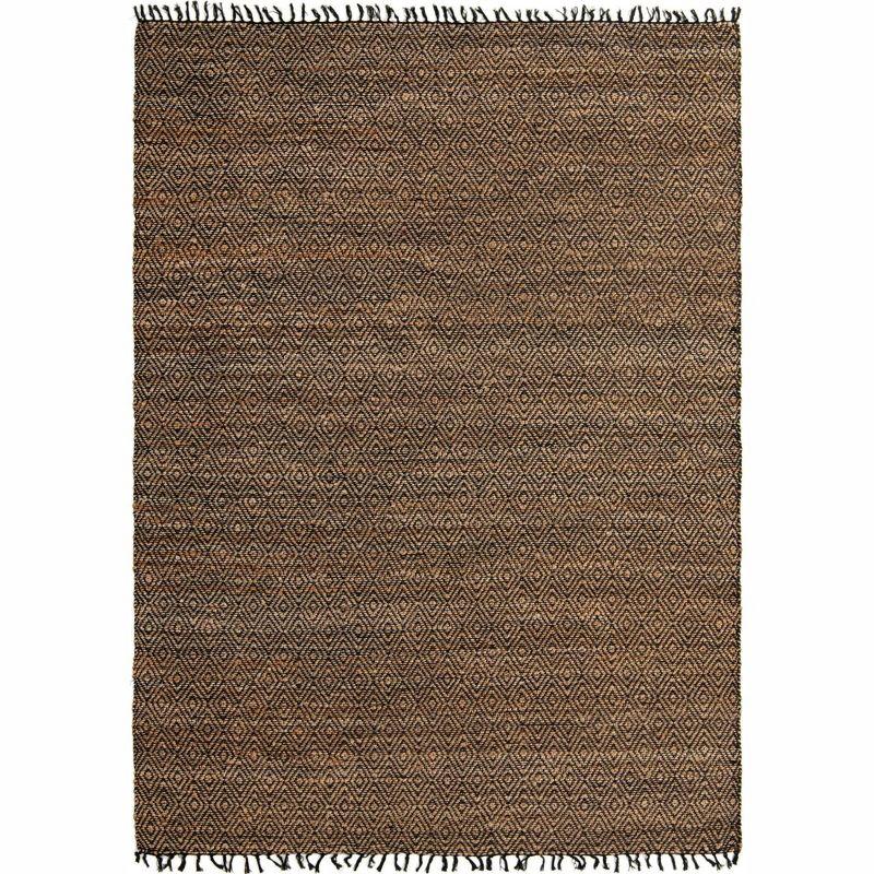 Handmade Black and Natural Braided Jute Rug 9' x 12'