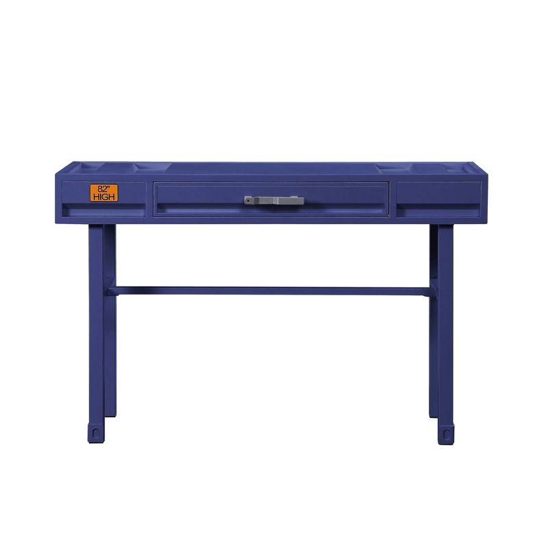 Cargo Vanity Table Blue with Drawer - Acme Furniture: Dressing Table, Metal Frame