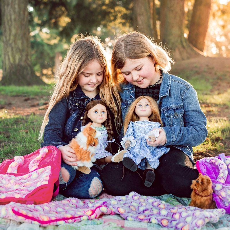 The Queen' Treasures 18 In Doll Carrier and Sleeping Bag, Purple Hearts