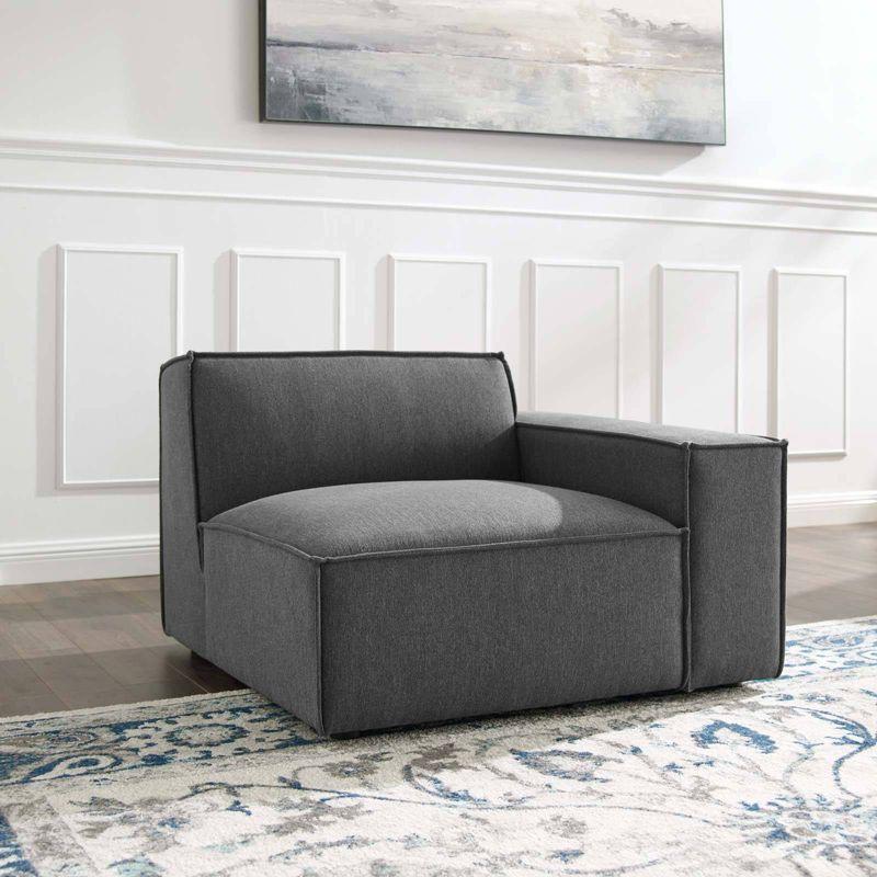 Modway Restore Left Arm Sectional Sofa Chair Charcoal: Upholstered, Wood Frame, Spot Clean
