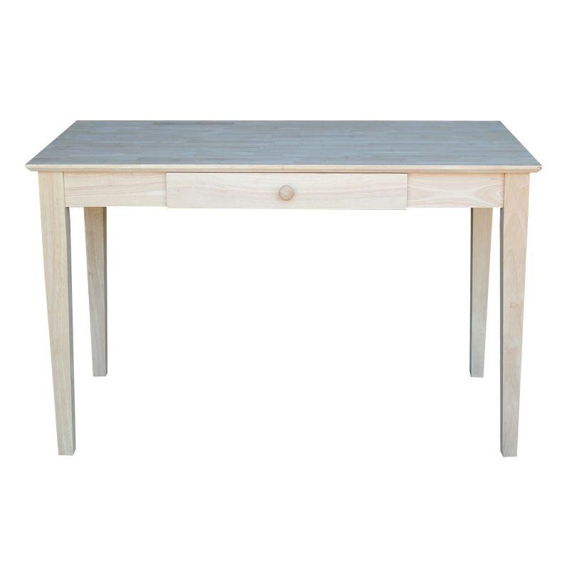 Unfinished Solid Wood Writing Desk with Drawer