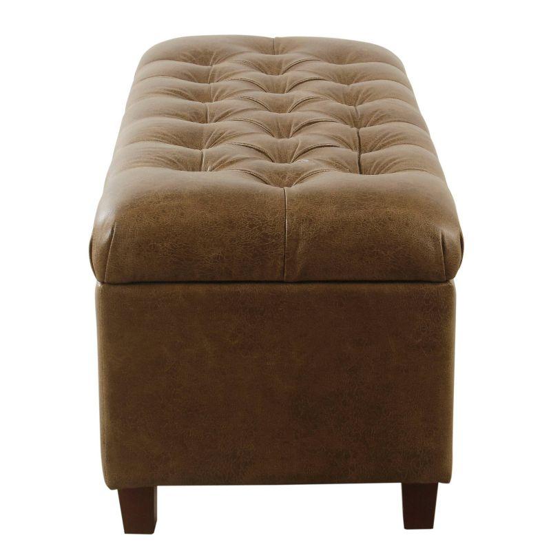 Ainsley Button Tufted Storage Bench Faux Leather - HomePop