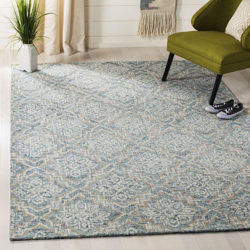 Abstract ABT201 Handmade Indoor Area Rug - Blue/Grey - 9'x12' - Safavieh