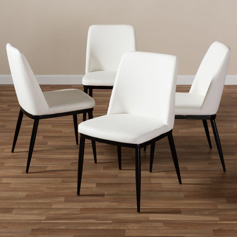 Set of 4 Darcell Modern and Contemporary Faux Leather Upholstered Dining Chairs - Baxton Studio