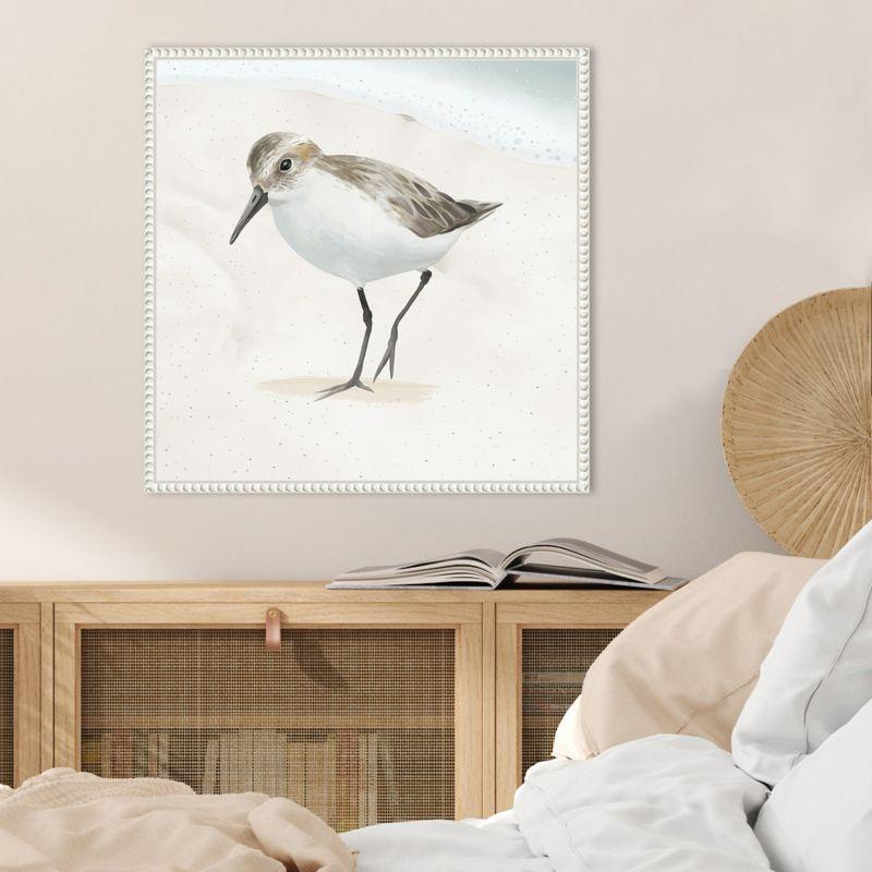 Amanti Art Sandpiper on the Beach II by Lucca Sheppard Canvas Wall Art Print Framed 22 x 22-in.