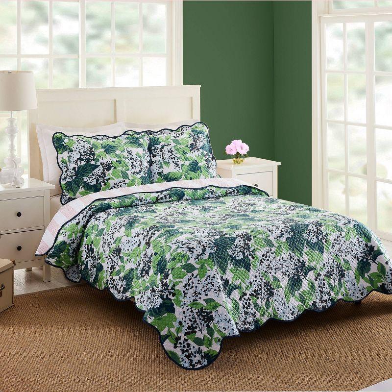 3pc King Sag Harbor Summer Quilt Set - Madcap Cottage for Makers Collective: Cotton Bedding, Botanical Pattern, Includes Shams