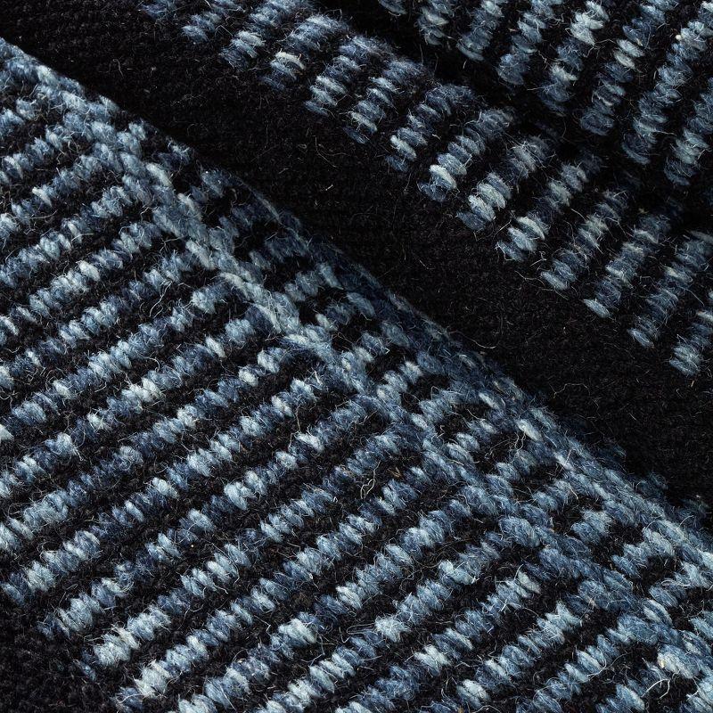 Malta Striped Handmade Handwoven Navy/Black Area Rug