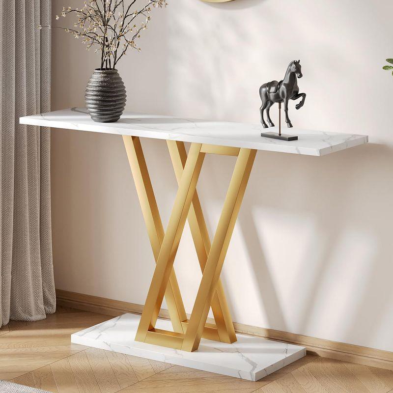 Hommoo 43 Inch Console Table, Industrial Entryway Hallway Table