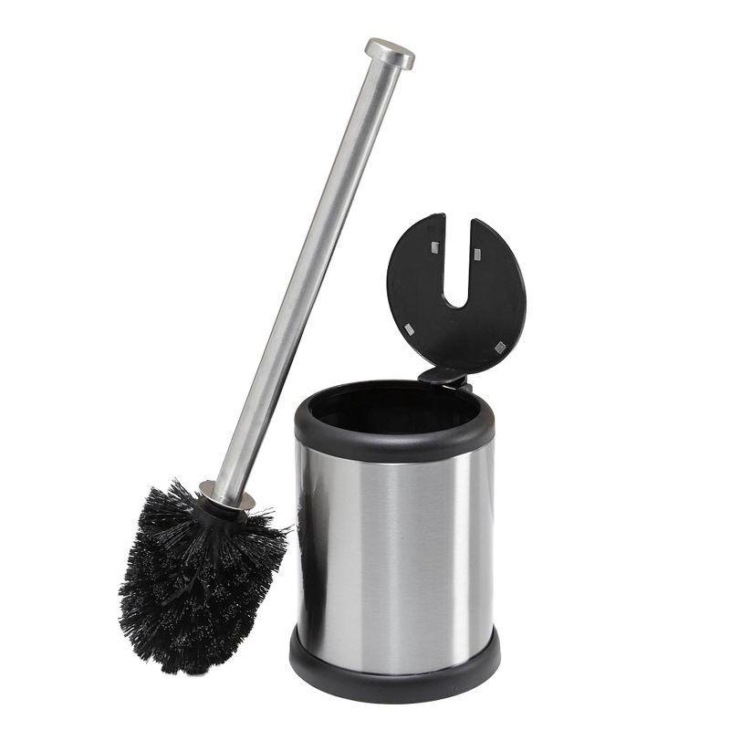 Stainless Steel Self-Closing Lid Toilet Brush and Holder