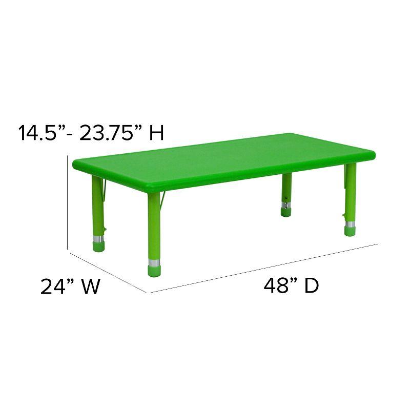 Goddard 24"W x 48"L Plastic Adjustable Activity Table - School Table for 6