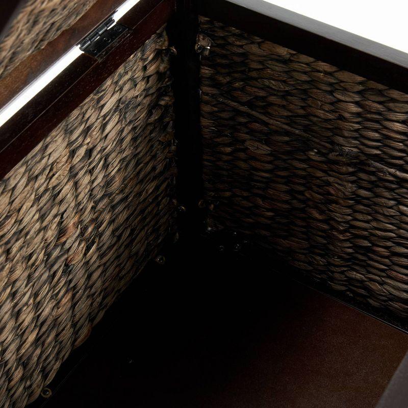 ClickDecor Wilson Storage Trunk Rustic Wicker Black: Farmhouse Style, No Assembly, Anti-Tip Hardware, 18x30x16"