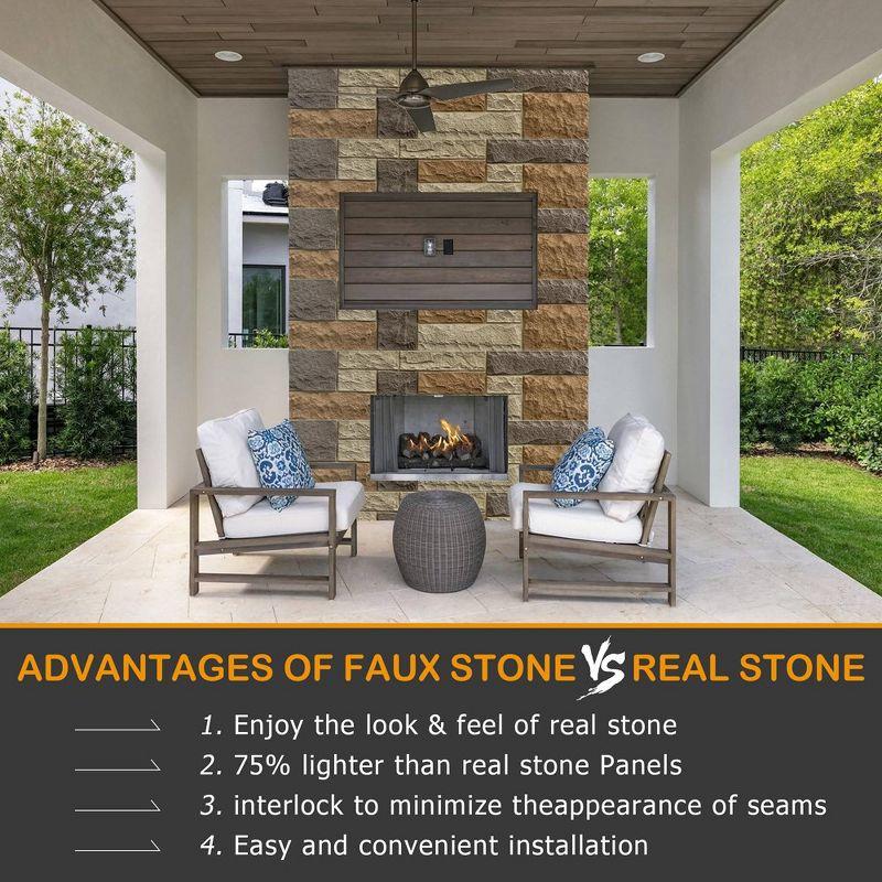 Faux Stone Wall Covering Panels for Interior and Exterior Decor Panels