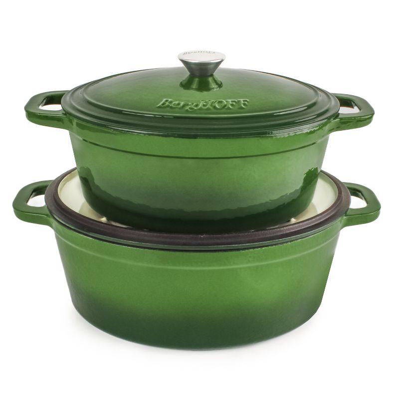 BergHOFF BergHOFF Neo 5Pc Cast Iron Set: 5Qt and 8Qt Covered Dutch Ovens and 10" Fry Pan