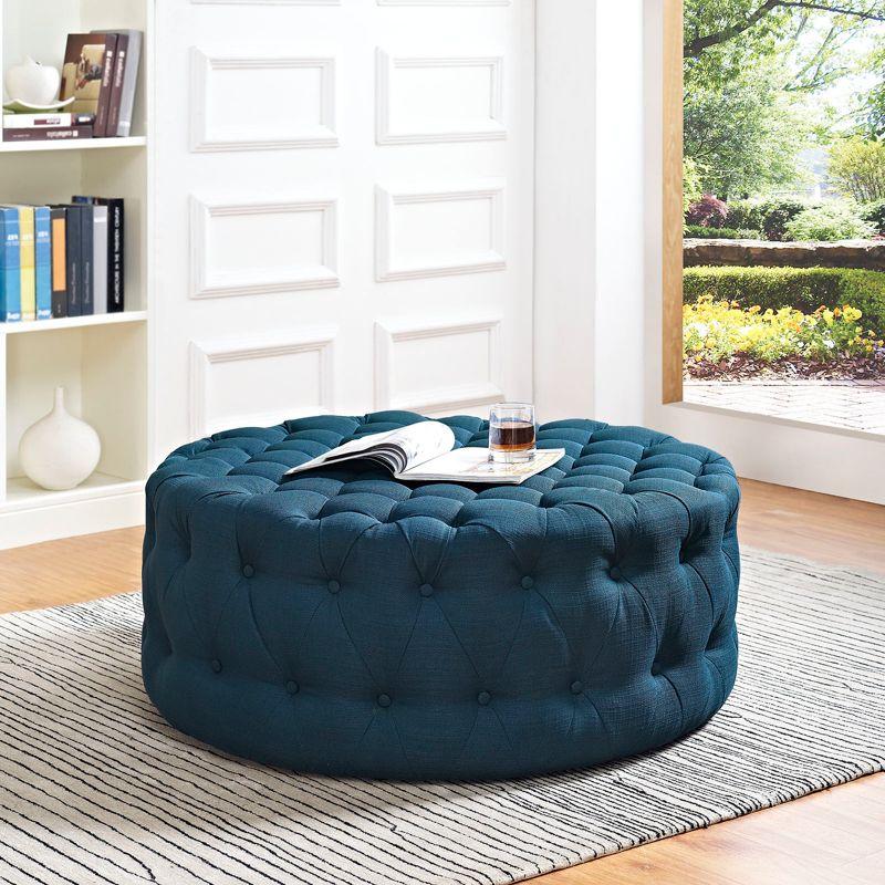 Modway Copper Grove Harrison Blue Amour Fabric Ottoman