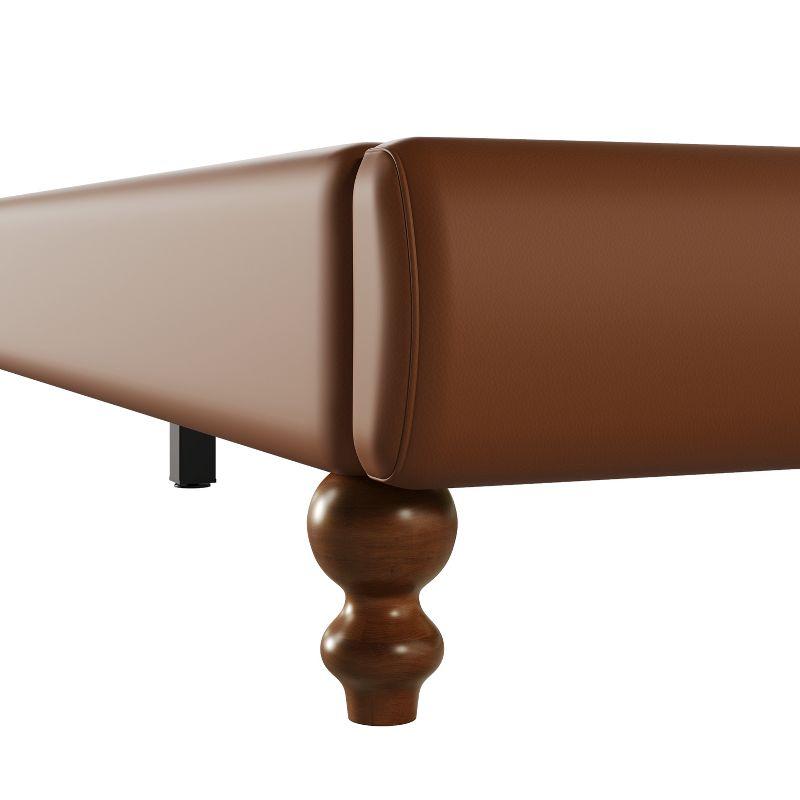 Christopher Knight Home Calka Modern Faux Leather Upholstered Coffee Bed with Headboard, California King