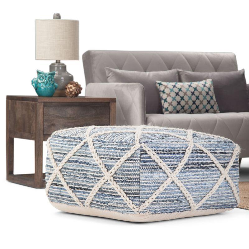 Simpli Home Cowan Upholstered Pouf