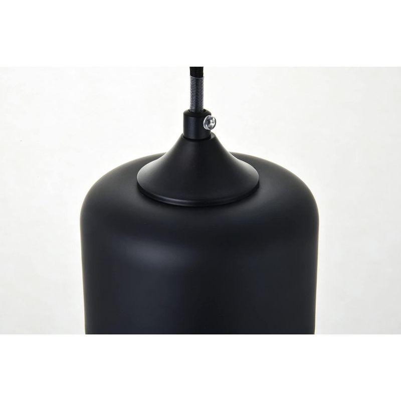 Elegant Lighting Ashwell 1 Light Black Pendant With Clear Glass