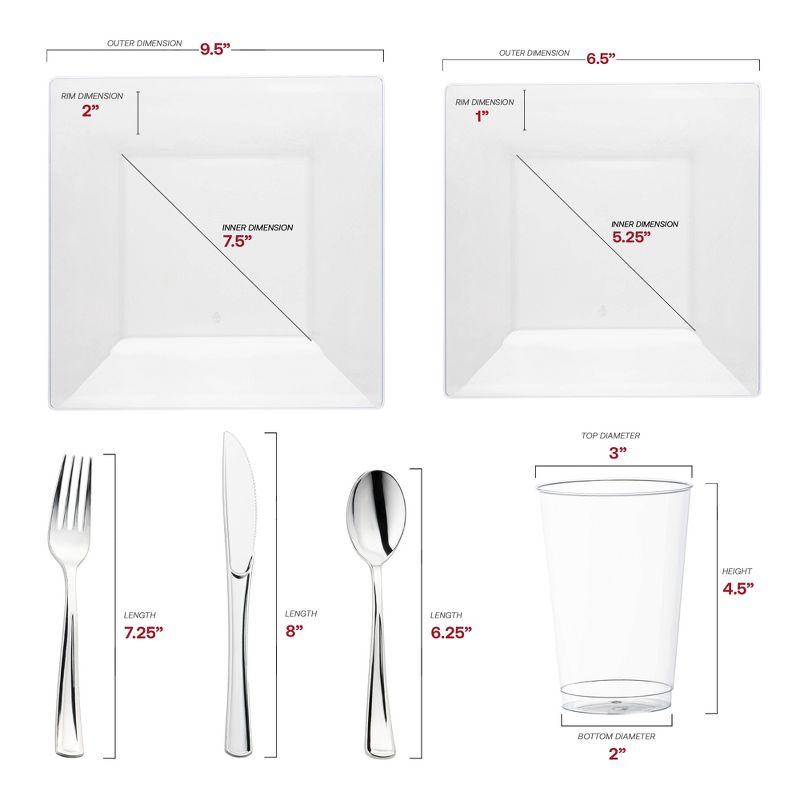 Smarty Had A Party Clear Square Plastic Wedding Set - 120 Sets