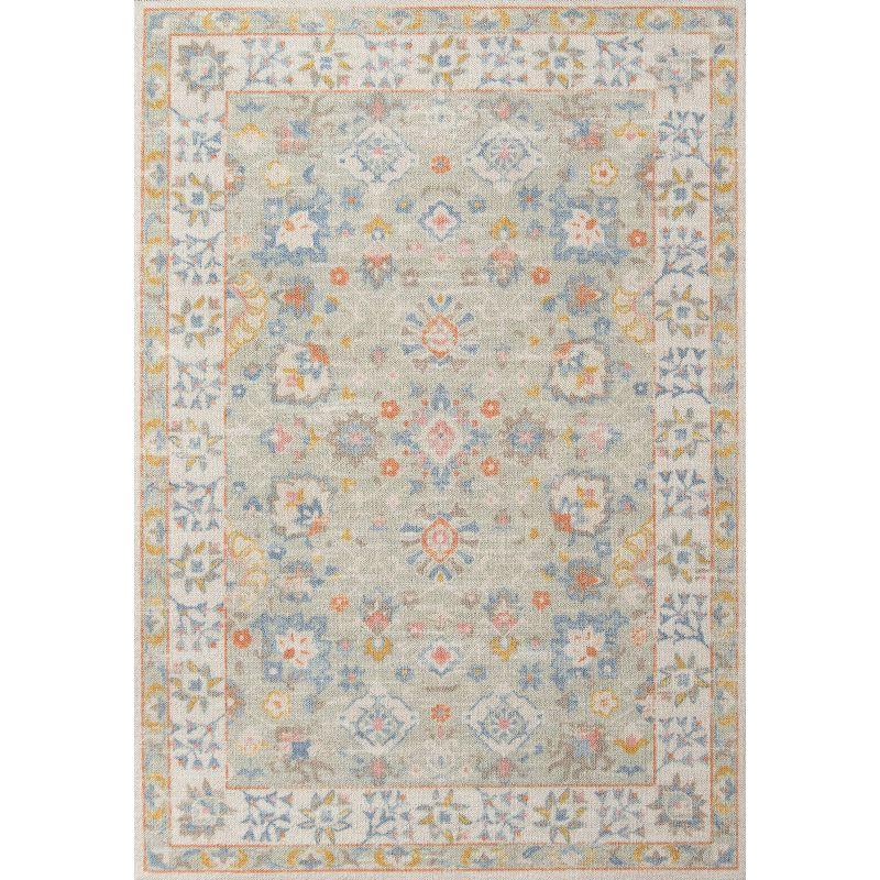 2'x3' Anatolia Riylnn Accent Rug Beige - Momeni: Wool & Nylon Area Rug, Bohemian Floral, Low Pile, Indoor Use
