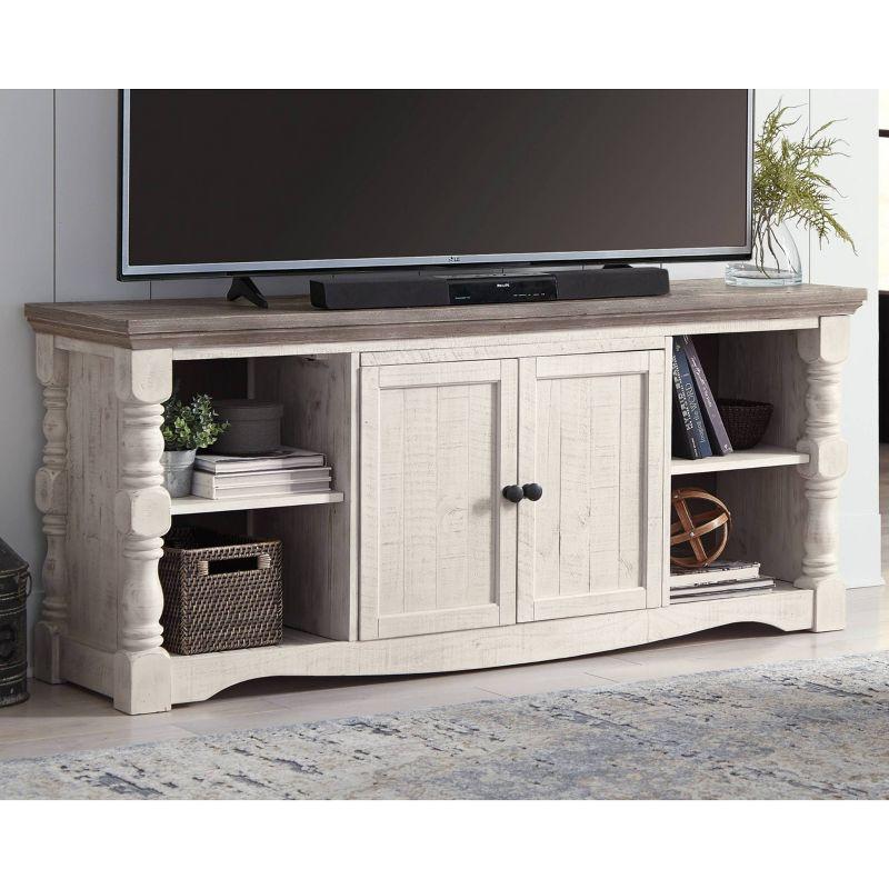 Havalance TV Stand for TVs up to 67" White - Signature Design by Ashley: Modern Farmhouse Media Console with Cable Management