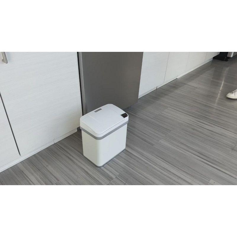 iTouchless Sensor Bathroom Trash Can with AbsorbX Odor Filter and Fragrance 2.5 Gallon White Stainless Steel