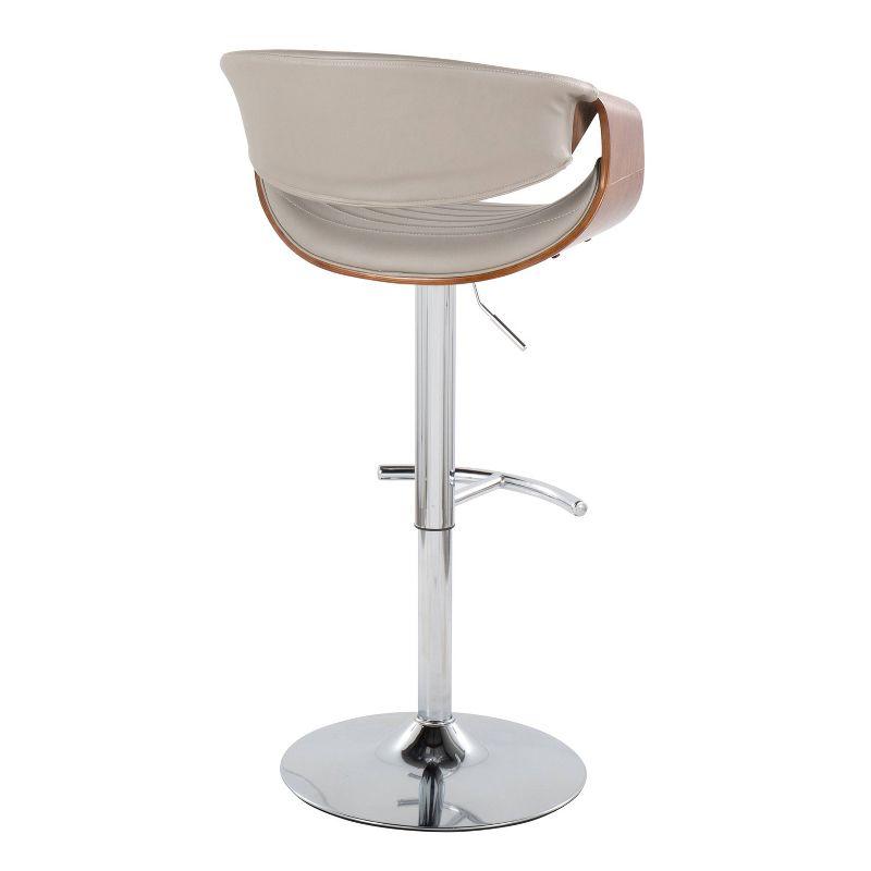 Swivel Upholstered Adjustable Height Counter Stool with Metal Frame