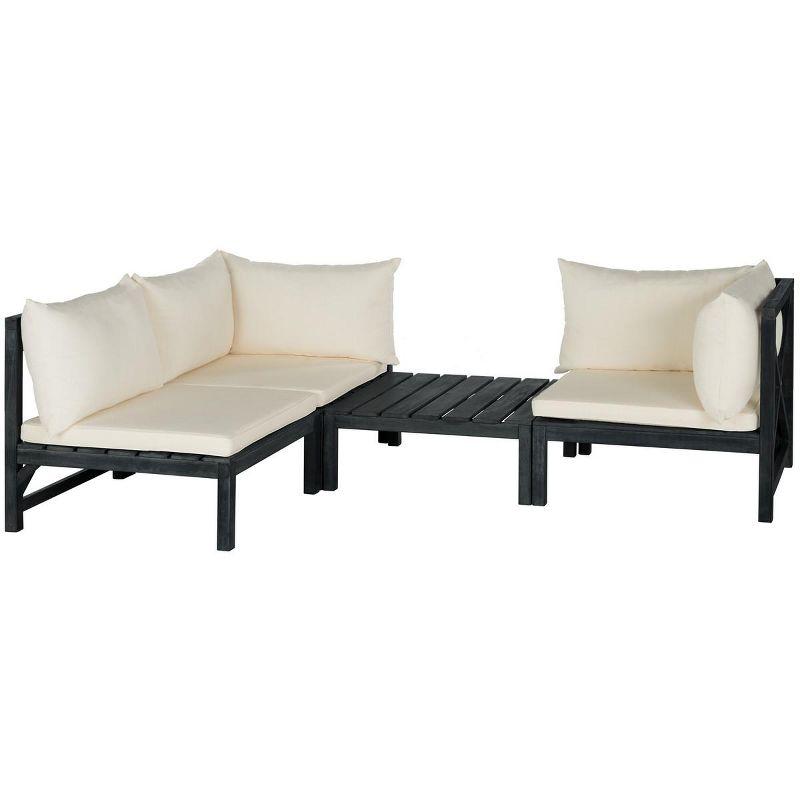 Lynwood Sectional - Indoor/Outdoor - PAT6713 - Dark Slate Gray/Beige - Safavieh