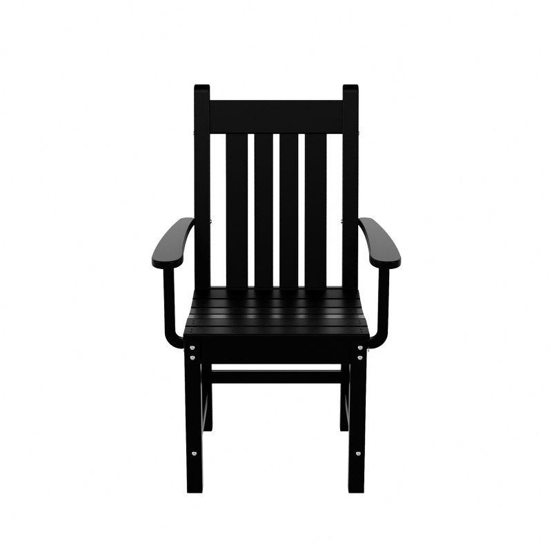 Black HDPE Outdoor Dining Armchair with Semi-Gloss Finish