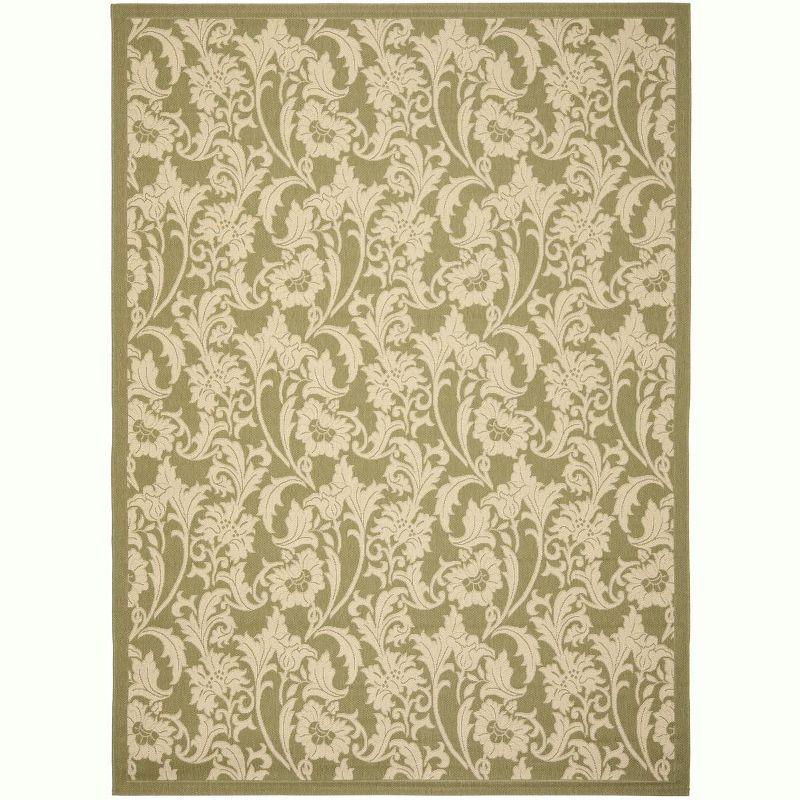 Courtyard CY6565 Power Loomed Indoor/Outdoor Area Rug - Green/Creme - 5'3"x7'7" - Safavieh.