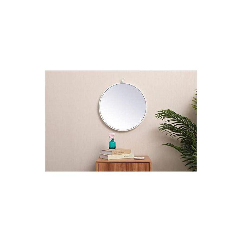 Cassie Metal/Manufactured Wood Round Wall Mirror