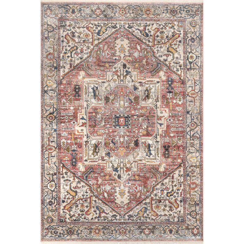 Nuloom Harriet Oriental/Persian 2x3 Accent Indoor Area Rug for Living Room Bedroom Dining Room Entryway Kitchen, Orange/Multicolor