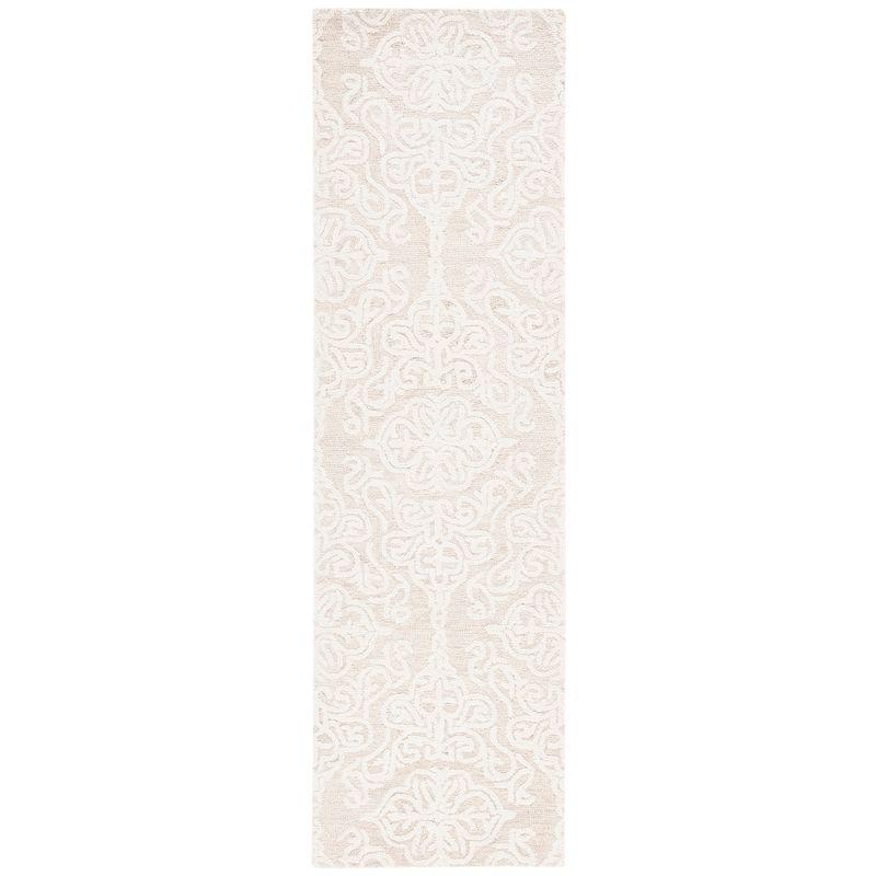 Blossom Beige Ivory Floral Hand Tufted Wool Runner Rug