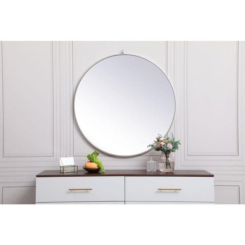 Elegant Lighting Metal frame round mirror with decorative hook 39 inch in Blue