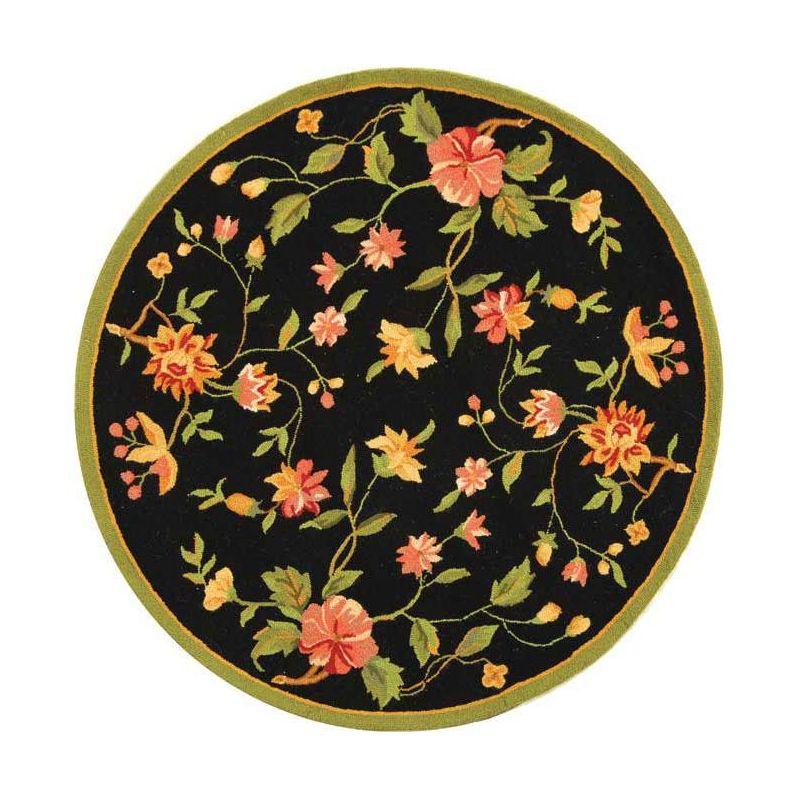 Chelsea HK263 Handmade Area Rug - 3' Round - Black - Safavieh
