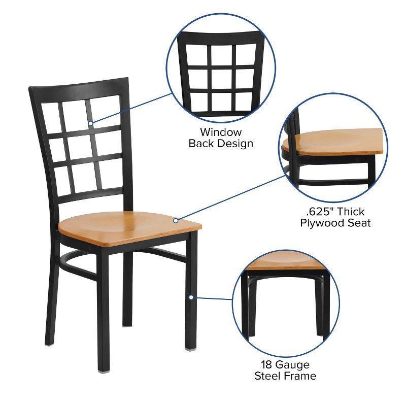 Flash Furniture Black Window Back Metal Restaurant Chair