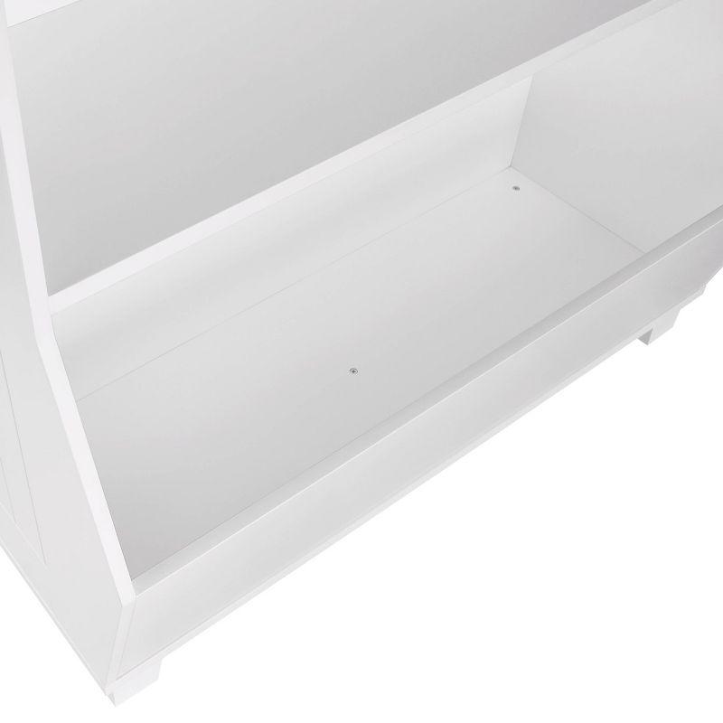 White Adjustable Kids Bookshelf with Toy Storage Bins