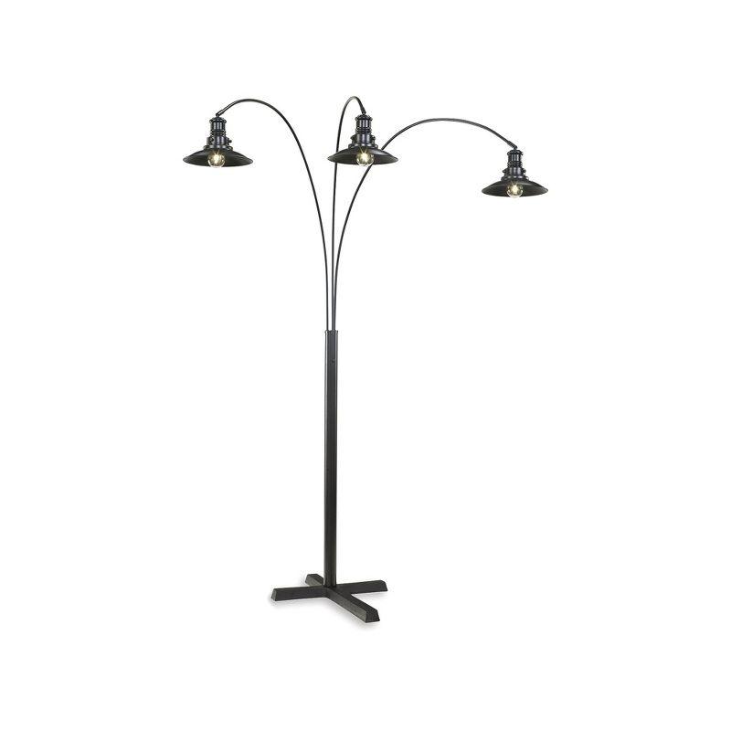 Signature Design by Ashley Sheriel Industrial Metal Arc Floor Lamp with Adjustable Neck, Black