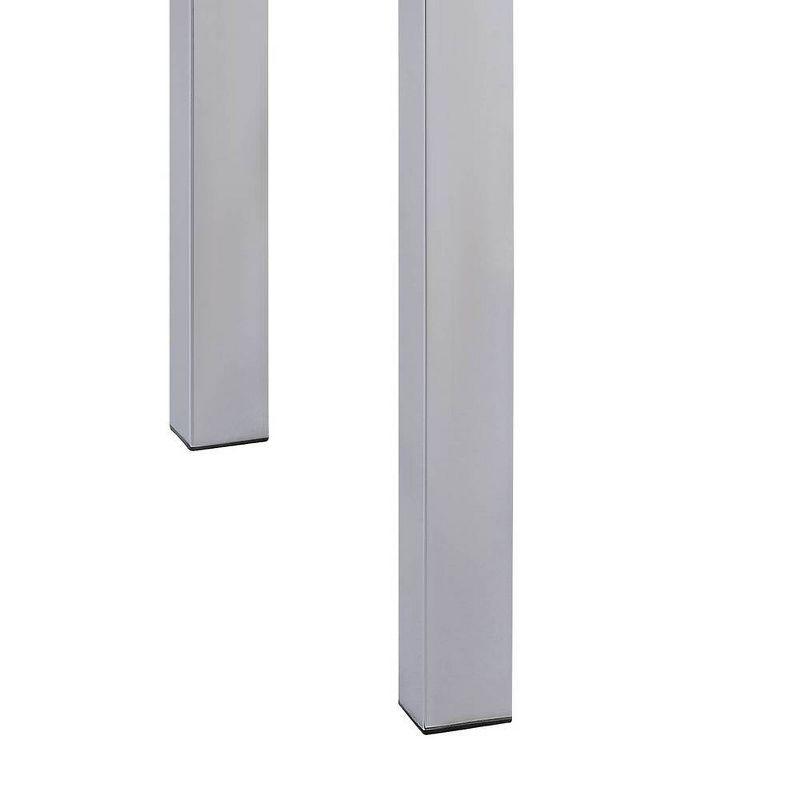 22" Harta Accent Table White High Gloss/Chrome - Acme Furniture: Modern Glamour, No Assembly Required