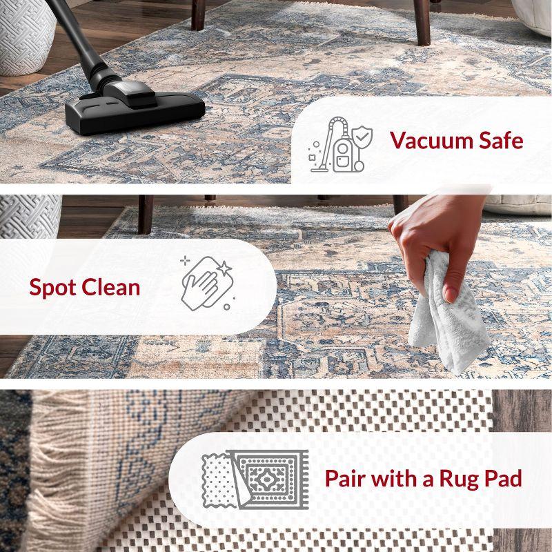 Nuloom Harriet Oriental/Persian 3x5 Accent Indoor Area Rug for Living Room Bedroom Dining Room Entryway Kitchen, Light Blue/Multicolor