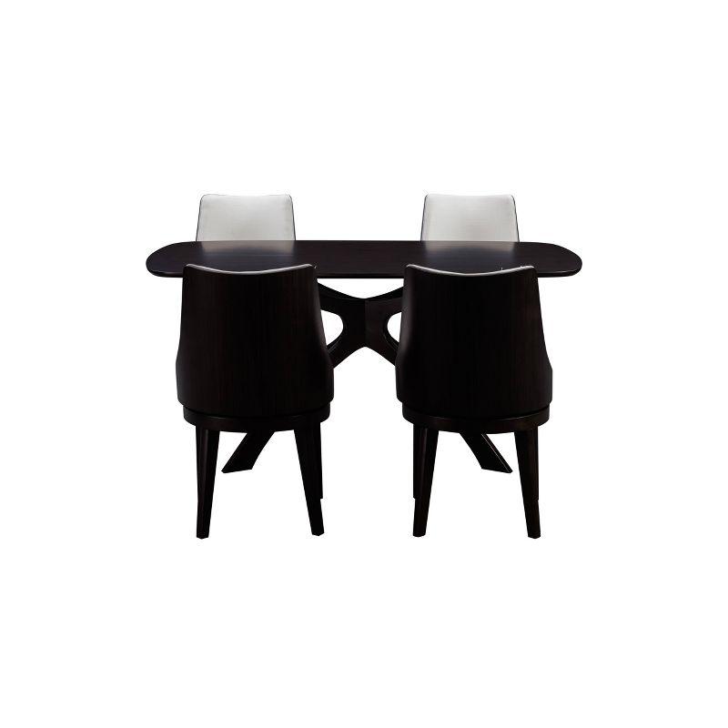 Orleans 5-Piece High Back Cream and Black Dining Set