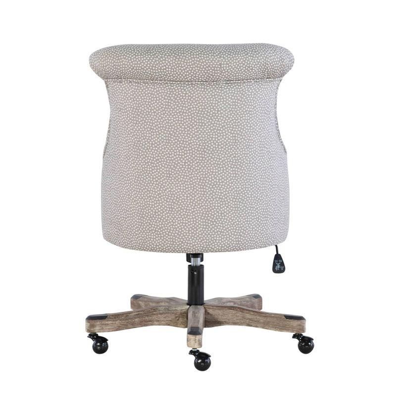 Sinclair Light Gray Swivel Executive Office Chair with Wood Base