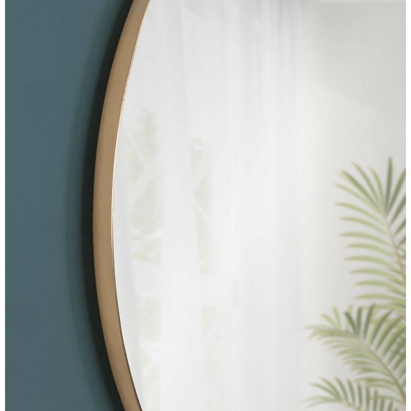 28" Rollo Round Wall Mirror Gold - Kate & Laurel All Things Decor: Modern Style, Metal Frame, No Assembly Required