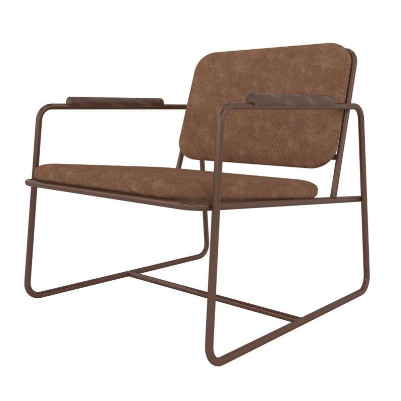 2.0 Whythe Low Accent Chair Corten - Manhattan Comfort: Upholstered, No Assembly, Steel Legs