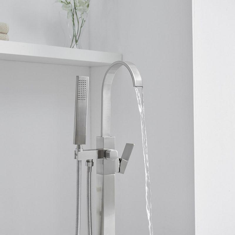 VIBRANTBATH A-97011-N 1 Handle Floor Clawfoot Tub Faucet with Diverter